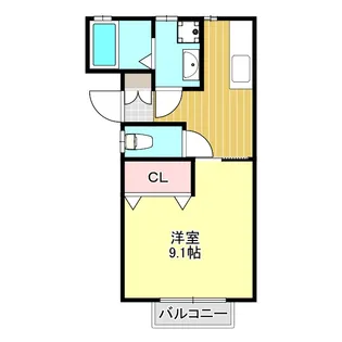 八代ガーデンハイツB【1階】の間取り