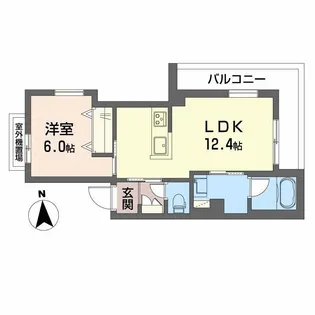 ユイロ中津【4階】の間取り