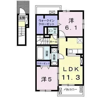 ペア フラワー1【2階】の間取り
