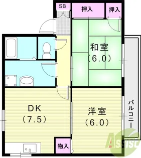 グレイス・カラト【1階】の間取り