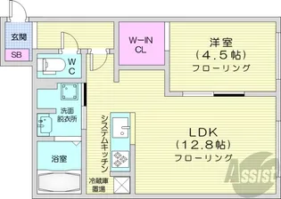 マレッセエクラ桑園【1階】の間取り