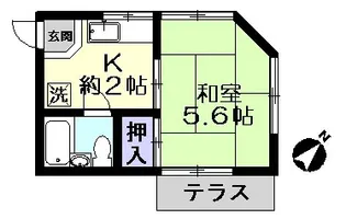 ハイツ北松戸【1階】の間取り