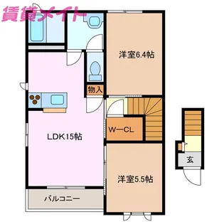 グリーンハウスLatte C【2階】の間取り