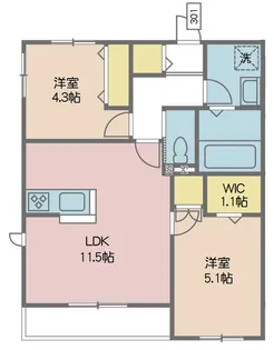 クレシェンド喜沢【3階】の間取り