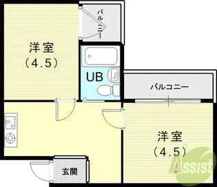アメニティ東神戸 5番館【4階】の間取り