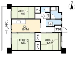 UR名谷【2階】の間取り