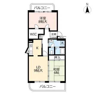URアーベイン六本松【4階】の間取り