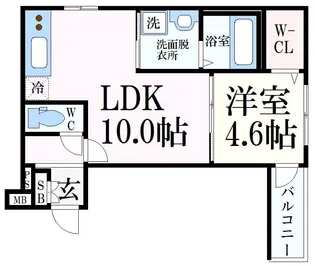 フジパレス甲東園II番館【1階】の間取り