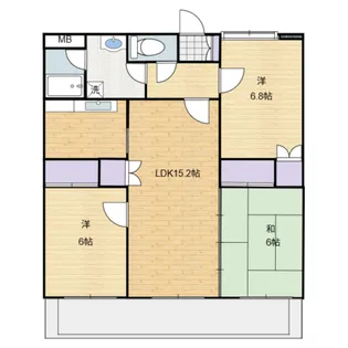 熊本県熊本市東区長嶺南8【マンション】の間取り