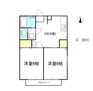 サンビレッジC【2階】の間取り