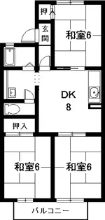 メゾン プレフェーレ【1階】の間取り