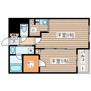 グランビュー晩翠通【4階】の間取り