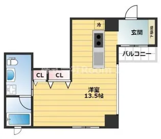 ルクレ堺筋本町レジデンス【2階】の間取り