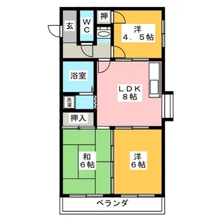シティハイツ東海【3階】の間取り
