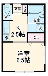三山ハイツ【2階】の間取り