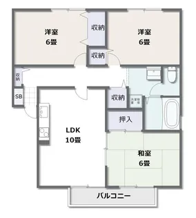 ガーデンコート A【1階】の間取り