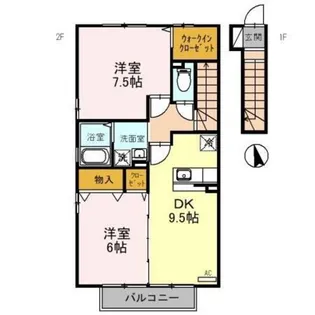 ローズコート歌の森【2階】の間取り