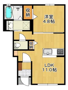 リバーサイド エノキ【1階】の間取り