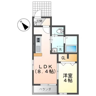 オカズィヨン24【1階】の間取り
