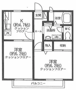 フラワーハイツ【1階】の間取り