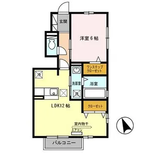 福島県いわき市内郷御台境町前田【アパート】の間取り