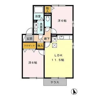 茨城県古河市南町【アパート】の間取り