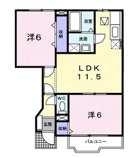 メゾン・リトルブリッジ【1階】の間取り