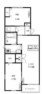 東京都国分寺市東元町2【アパート】の間取り