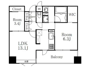 エンクレスト博多PREMIER【10階】の間取り