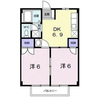 茨城県ひたちなか市大字堀口【アパート】の間取り