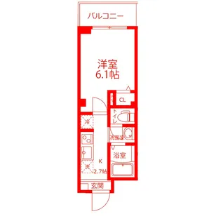 ビューノQ.S.横濱阪東橋【1階】の間取り