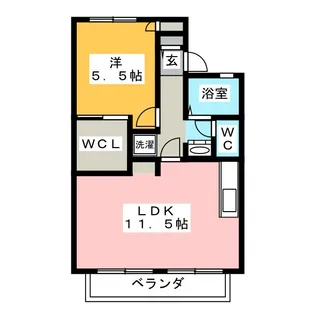 セジュールマルイチA棟【2階】の間取り