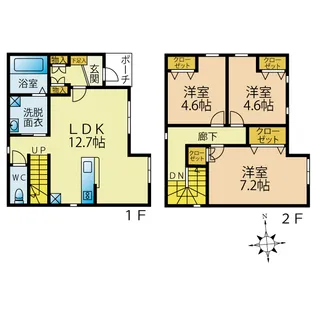 福岡県福岡市南区清水3【一戸建】の間取り