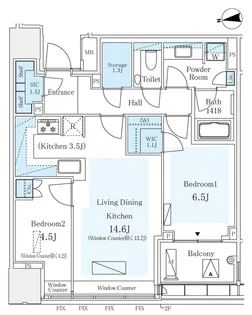 東京都千代田区三番町【マンション】の間取り