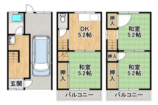 大阪府大阪市西成区橘3【一戸建】の間取り