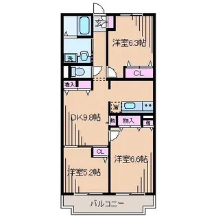 神奈川県横浜市港北区新吉田東8【マンション】の間取り