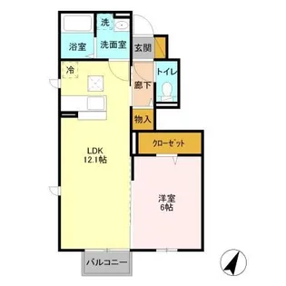 茨城県鉾田市上冨田【アパート】の間取り
