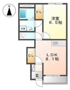 メイプルコート仲道【1階】の間取り