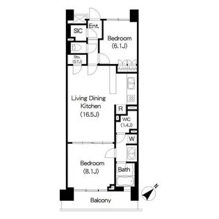 Brillia ist 三軒茶屋 アイビーテラス【8階】の間取り