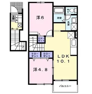 ソレイユルヴァン風呂ヶ沢館【2階】の間取り
