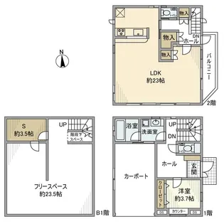 東京都世田谷区奥沢2【一戸建】の間取り