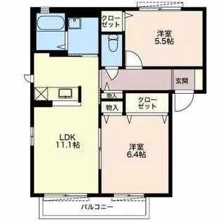 イーストパークA【1階】の間取り