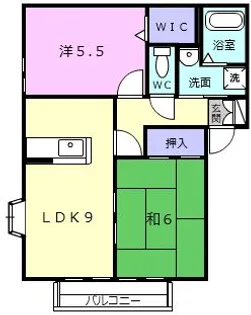 ハイツ ジュ,エイユーII A棟【2階】の間取り