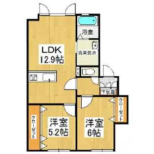 プレミアム港南【1階】の間取り
