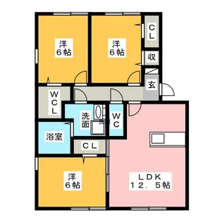 カーサ フェリーチェ【1階】の間取り