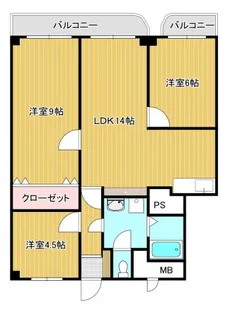 スカイコート大手町【4階】の間取り