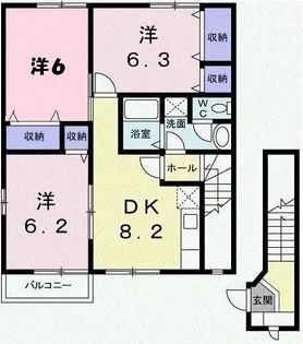 メープル焼山 C【2階】の間取り