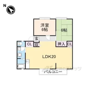 サンビレッジ渚B棟【2階】の間取り