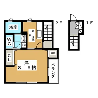 コーポとねりこ【2階】の間取り