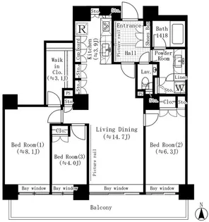 リバーポイントタワー【29階】の間取り